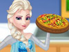 Эльза готовит пиццу